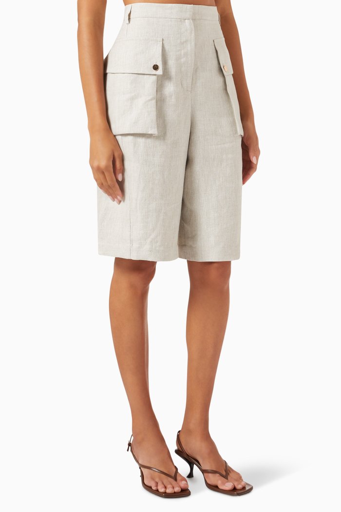

Giles Cargo Shorts in Linen, Neutral