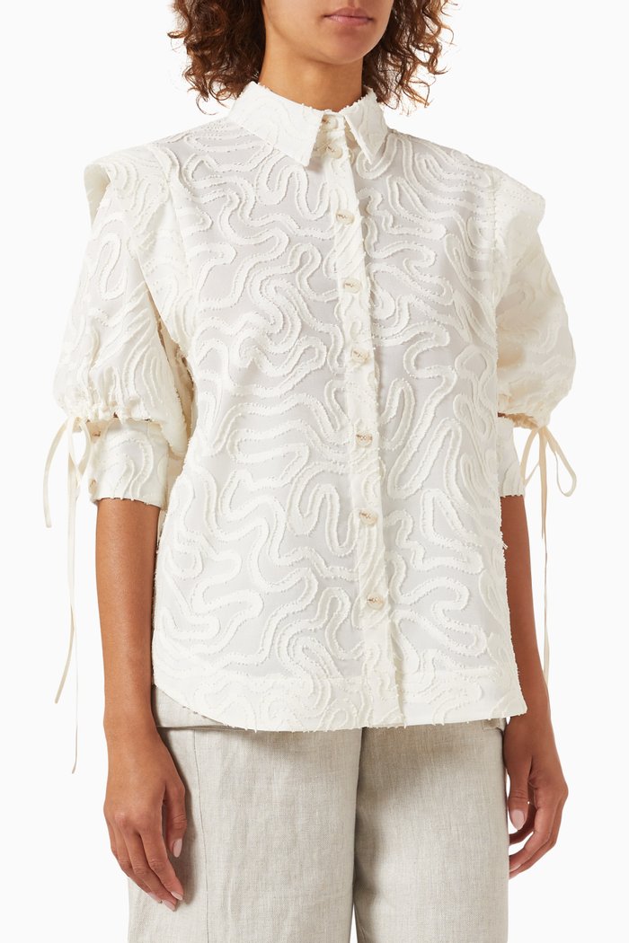 

Gardener Drawstring Shirt in Cotton-blend, Neutral
