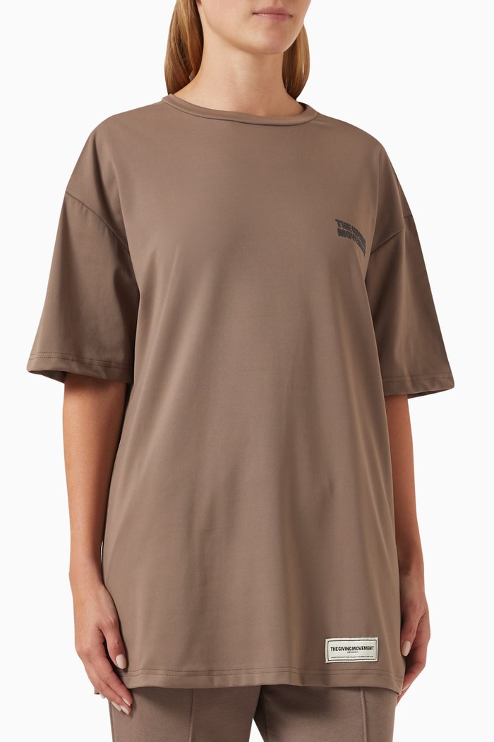 

Oversized Printed T-shirt in Light Softskin100©, Neutral