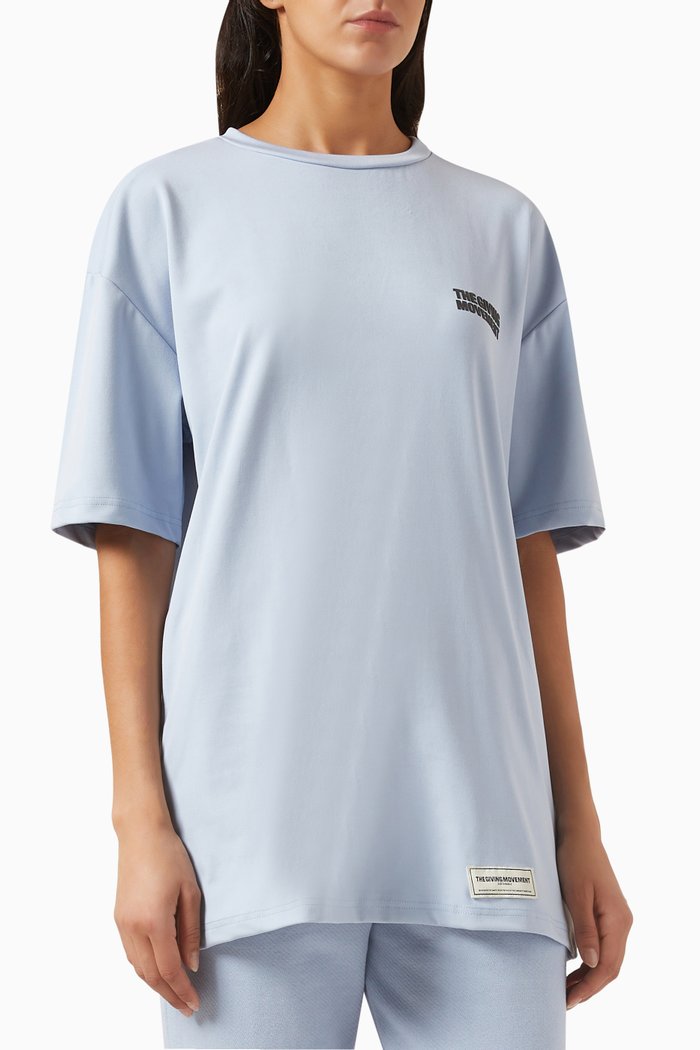 

Oversized Printed T-shirt in Light Softskin100©, Blue