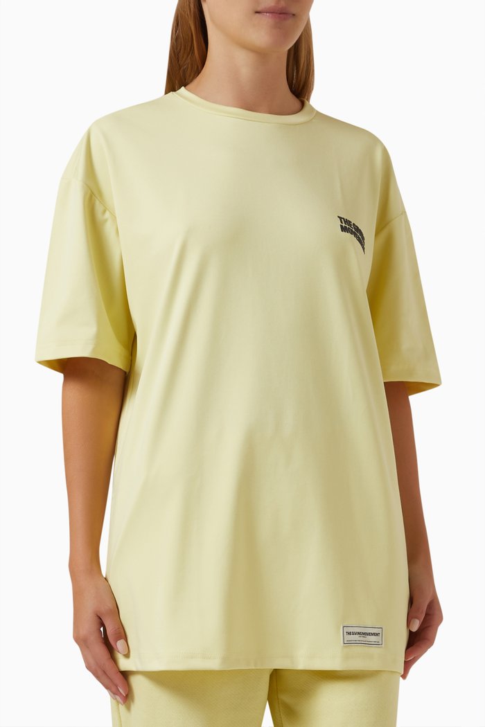 

Oversized Printed T-shirt in Light Softskin100©, Yellow