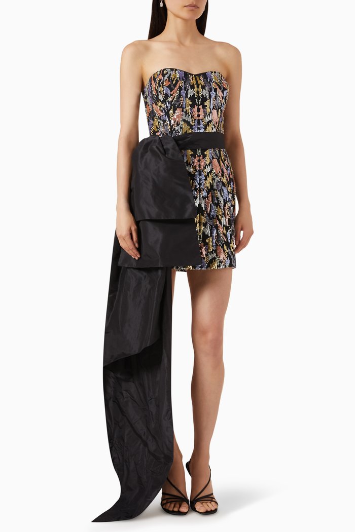 

Sequin-embellished Mini Dress in Tulle & Satin, Multicolour