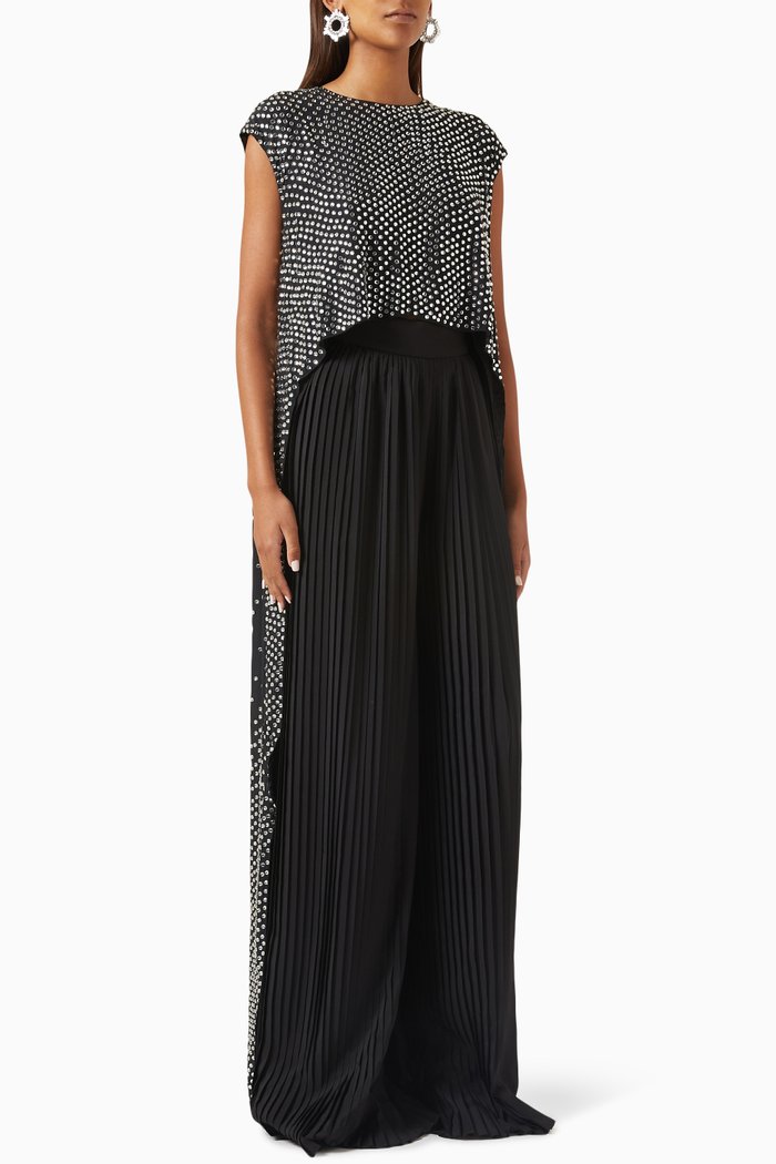 

Camille Crystal-embellished Top in Nylon, Black