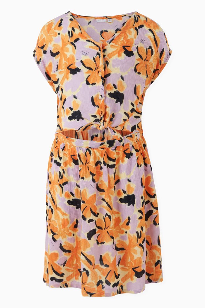 

Floral Dress in Viscose, Orange