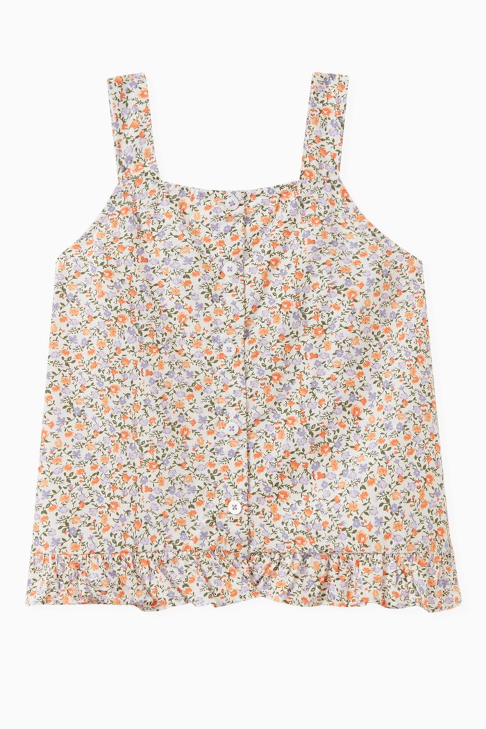 

Floral-print blouse in Cotton, Pink