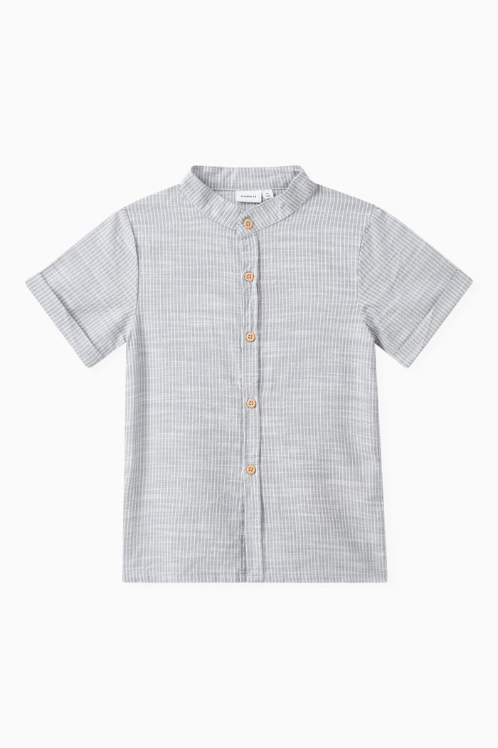

Striped Shirt in Cotton, Blue