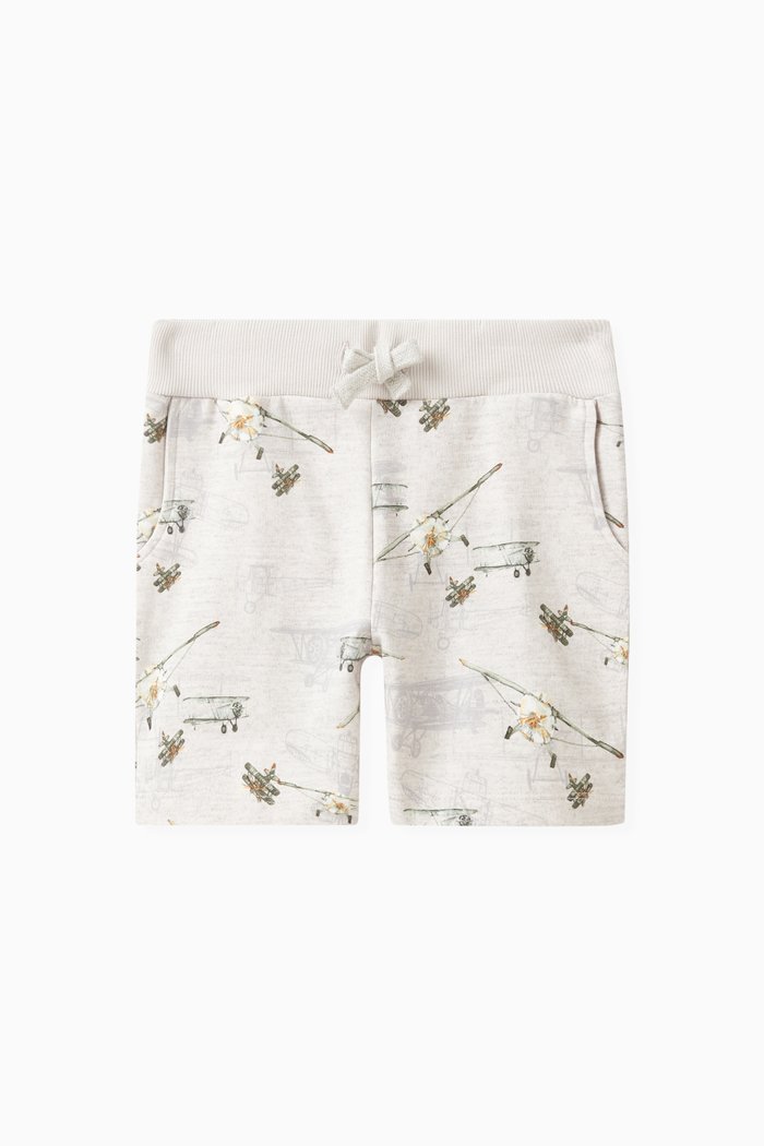 

Printed Sweatshorts in Organic Cotton, Grey