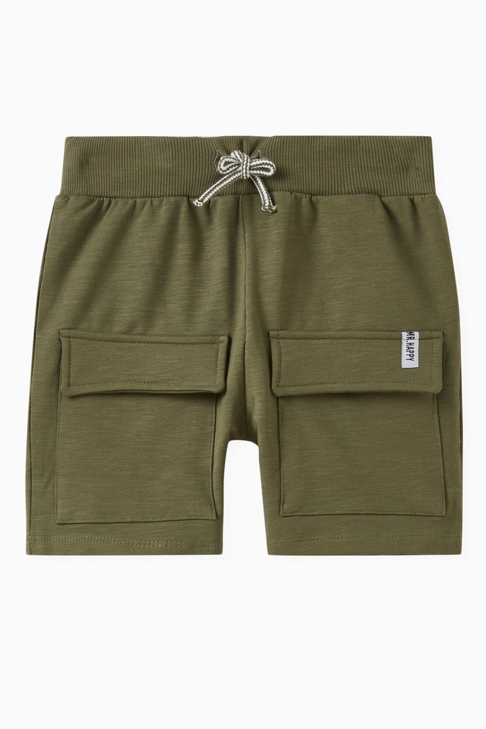

Flap-pocket Shorts in Cotton, Green