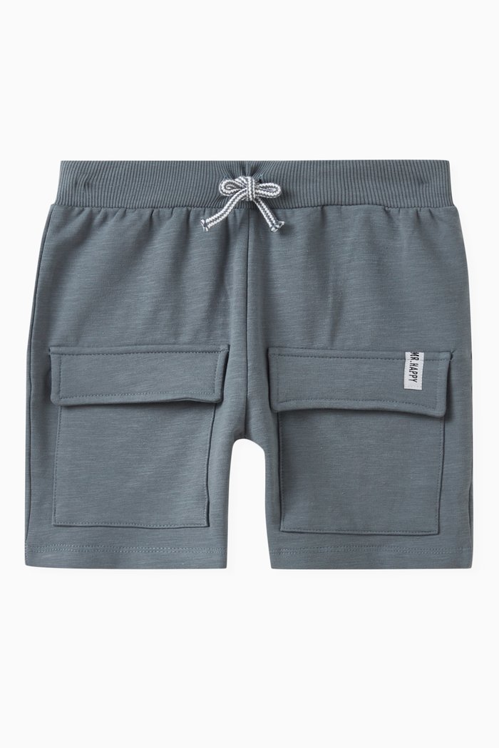 

Flap-pocket Shorts in Cotton, Blue