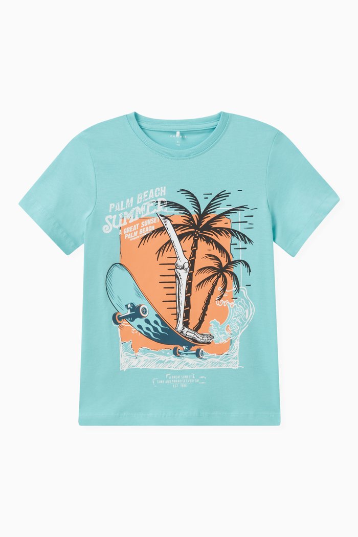 

Graphic-print T-shirt in Cotton, Grey