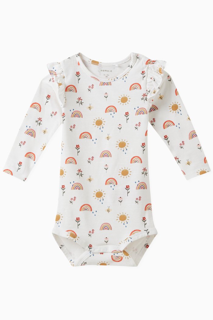 

Graphic-print Bodysuit in Organic Cotton, White