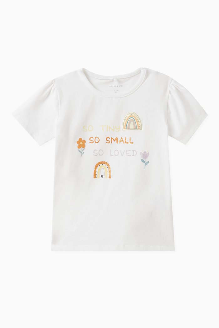 

Sun-embroidered T-shirt in Cotton, White