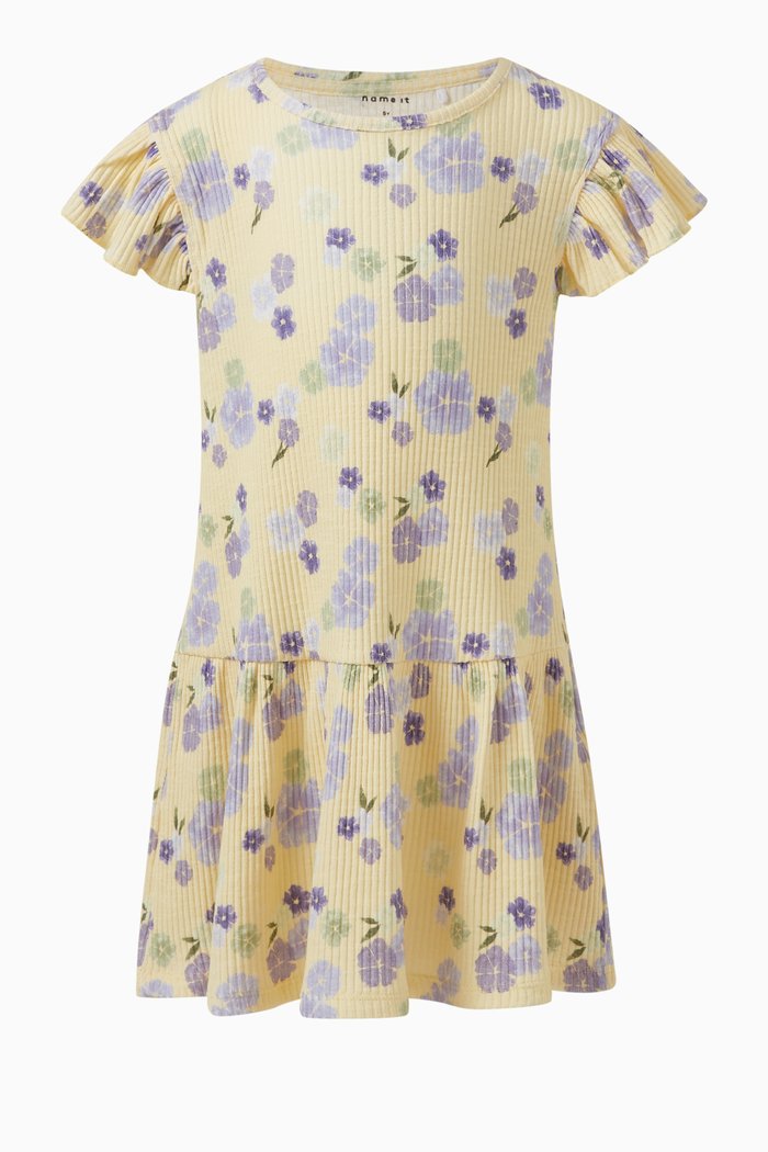 

Floral-print Dress in Cotton, Neutral