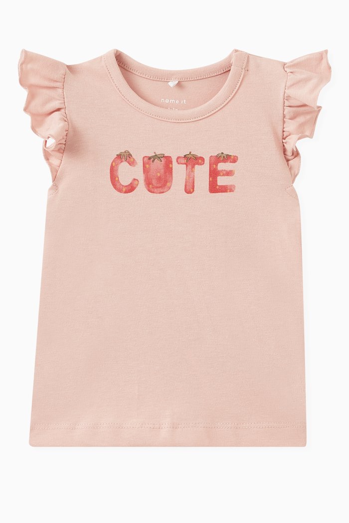 

Graphic-print Baby T-shirt in Cotton, Pink
