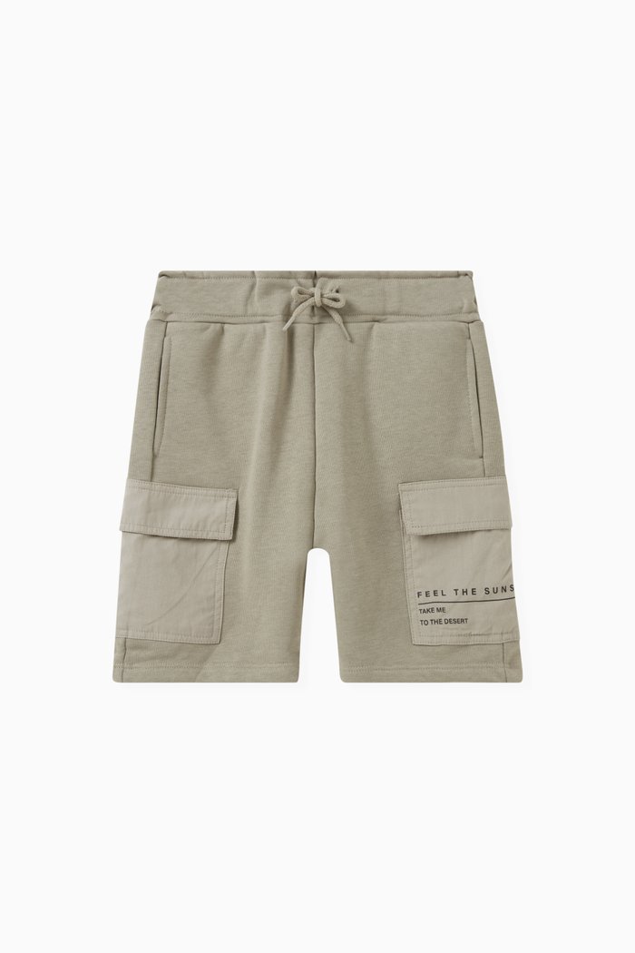 

Flap-pocket Sweat Shorts in Cotton-blend, Green
