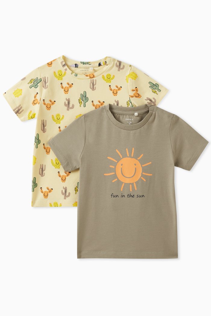 

Assorted T-shirt in Cotton, Set of 2, Neutral