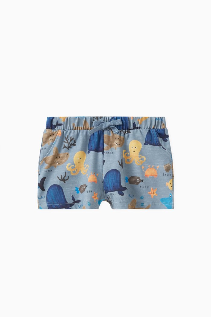 

Printed Shorts in Cotton, Blue