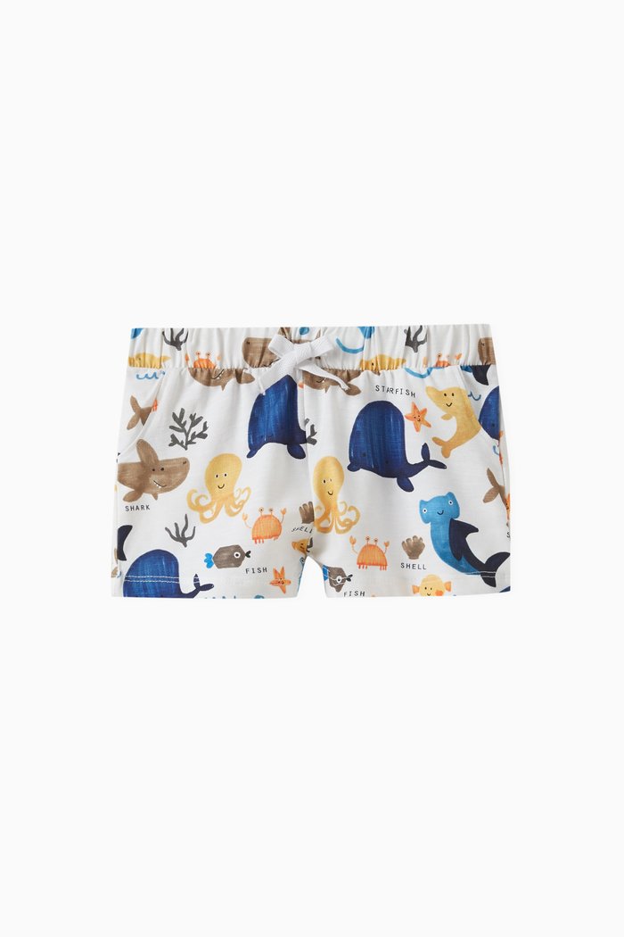 

Printed Shorts in Cotton, White