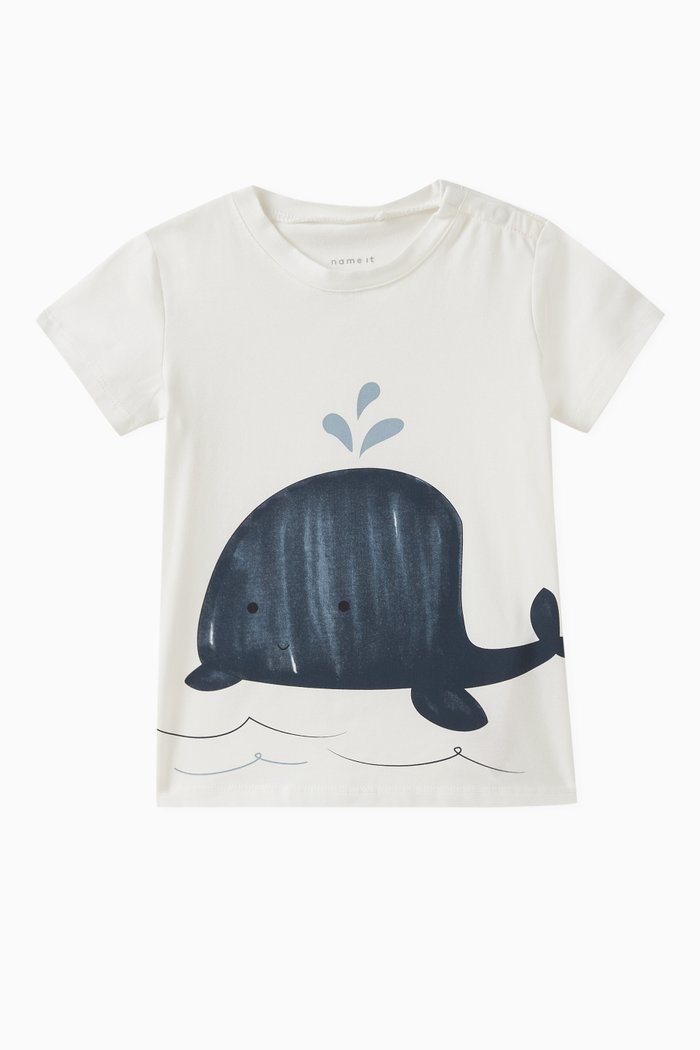 

Whale-print T-shirt in Cotton, White