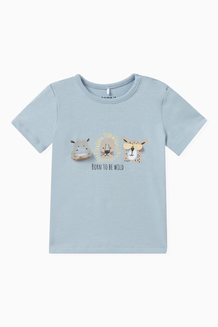

Graphic-print T-shirt in Cotton, Blue