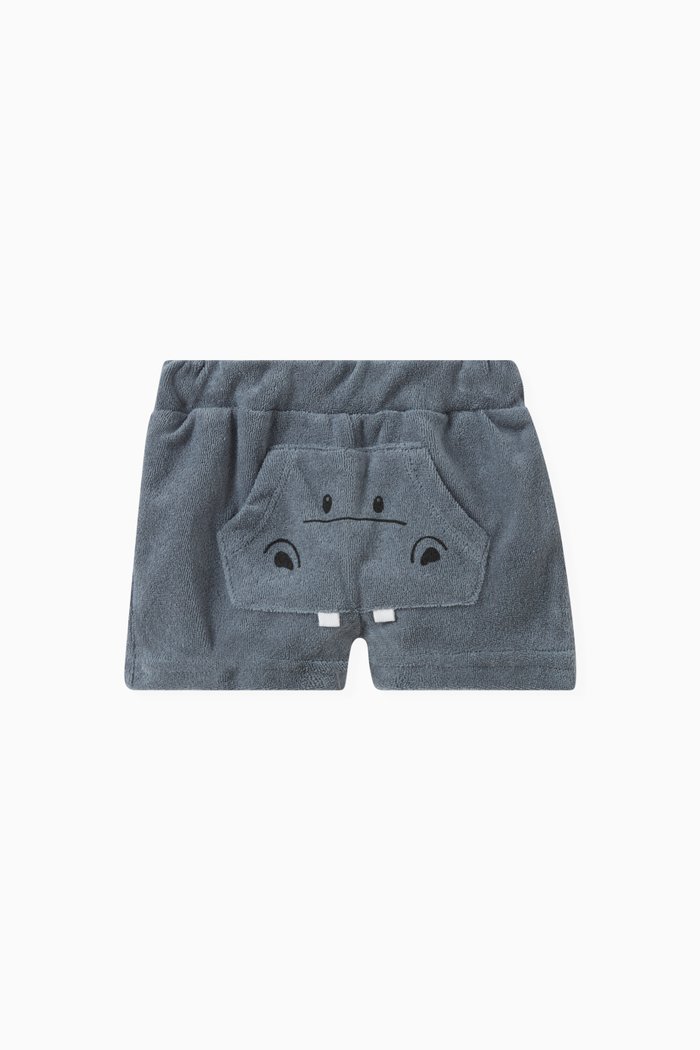 

Hippopotamus-detail Shorts in Cotton-blend, Blue