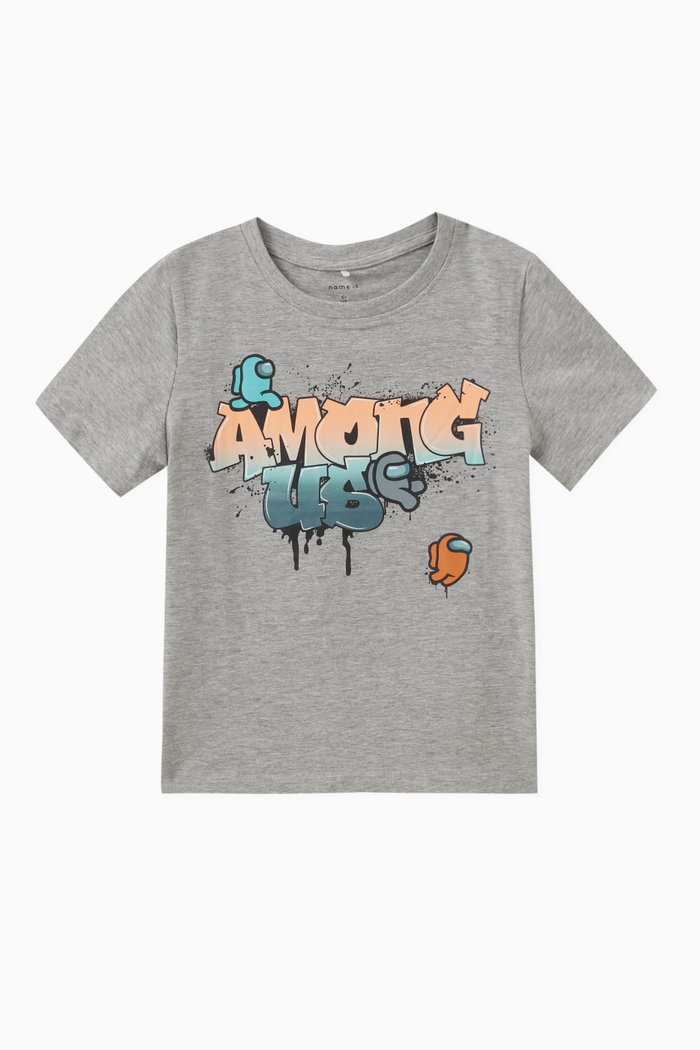 

Graphic-print T-shirt in Cotton, Grey