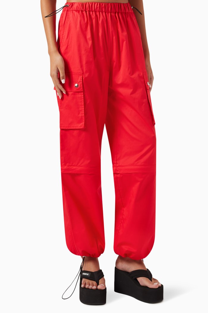 

Zip-off Cargo Pants in Cotton, Red