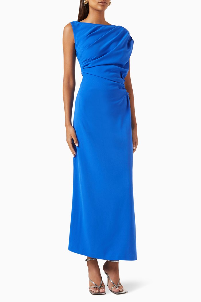 

Bungy Slip Dress in Crepe, Blue