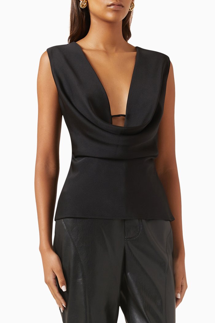 

Dianne Slip Top in Satin, Black