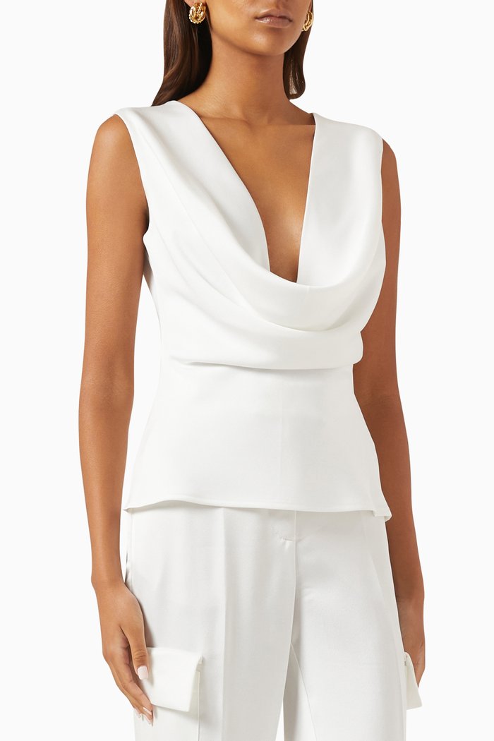 

Dianne Slip Top in Satin, White