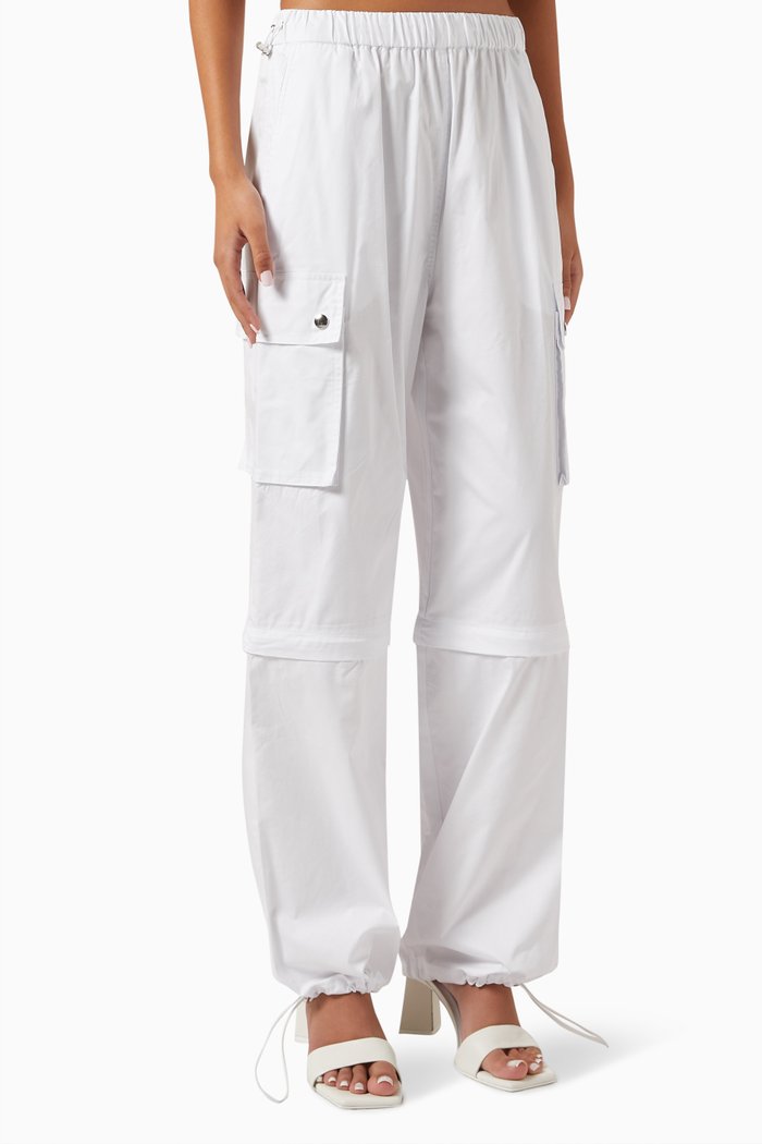 

Zip-off Cargo Pants in Cotton, White