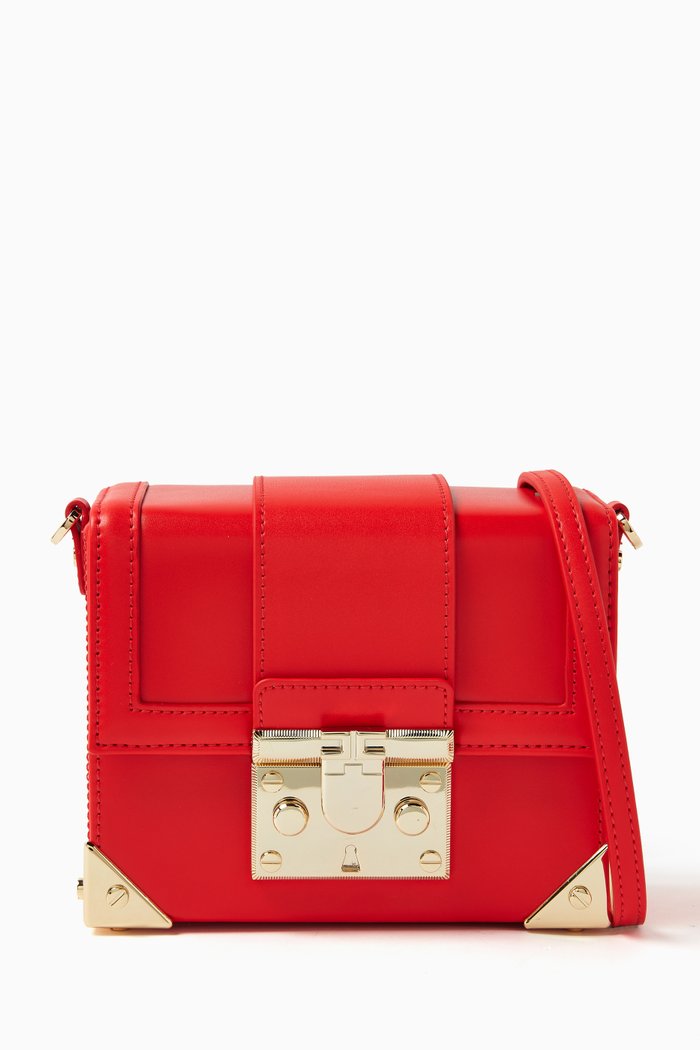 

Mini Kiki Bauletto Crossbody Bag in Faux Leather, Green