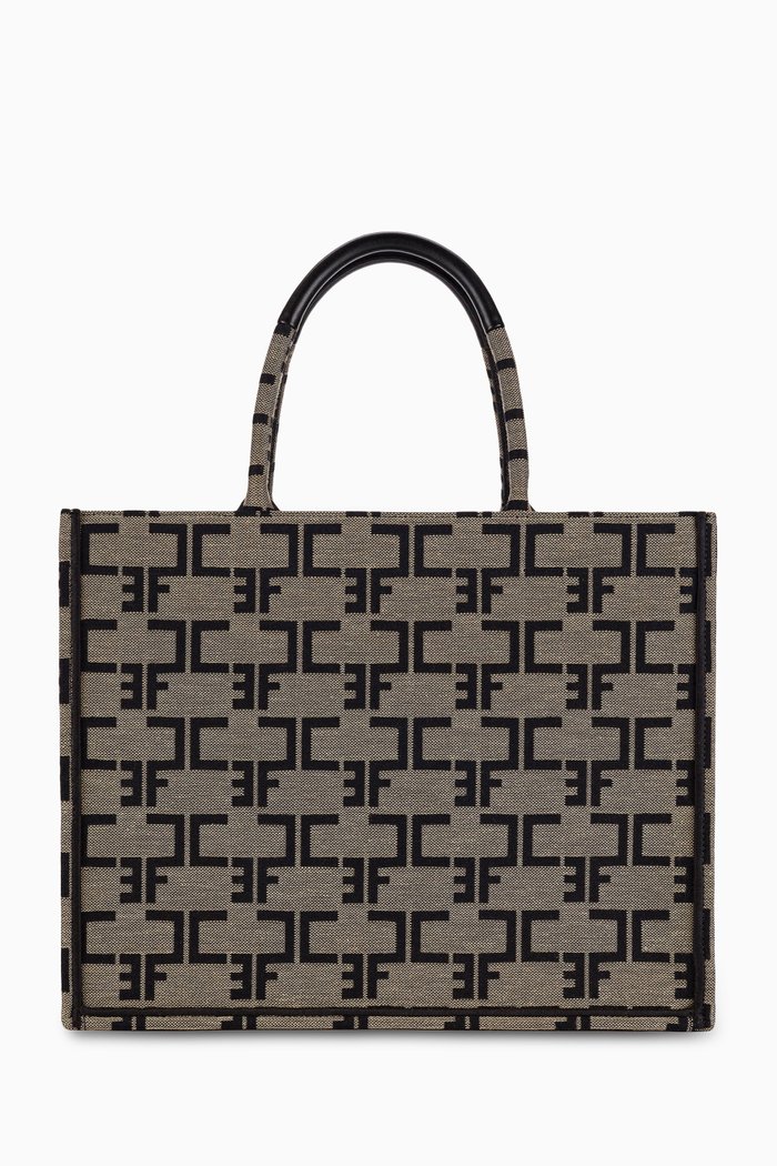 

Small EF Monogram Bag in Canvas Jacquard, Blue