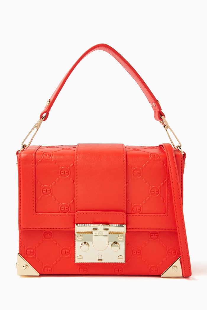 

Large Kiki Bauletto Crossbody Bag in Faux Leather, Red