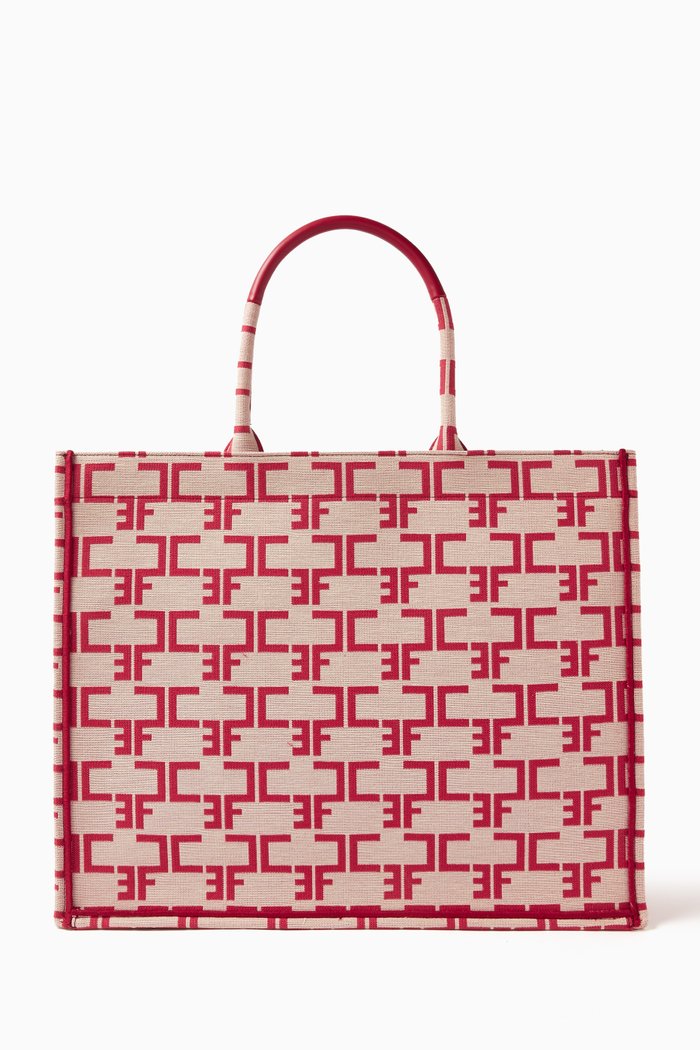

Large Monogram Tote Bag in Jacquard, Neutral