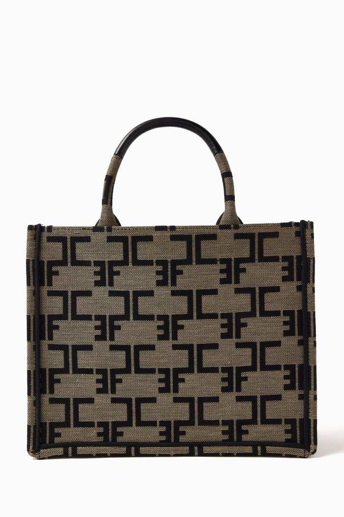 

Small Monogram Tote Bag in Jacquard, Purple
