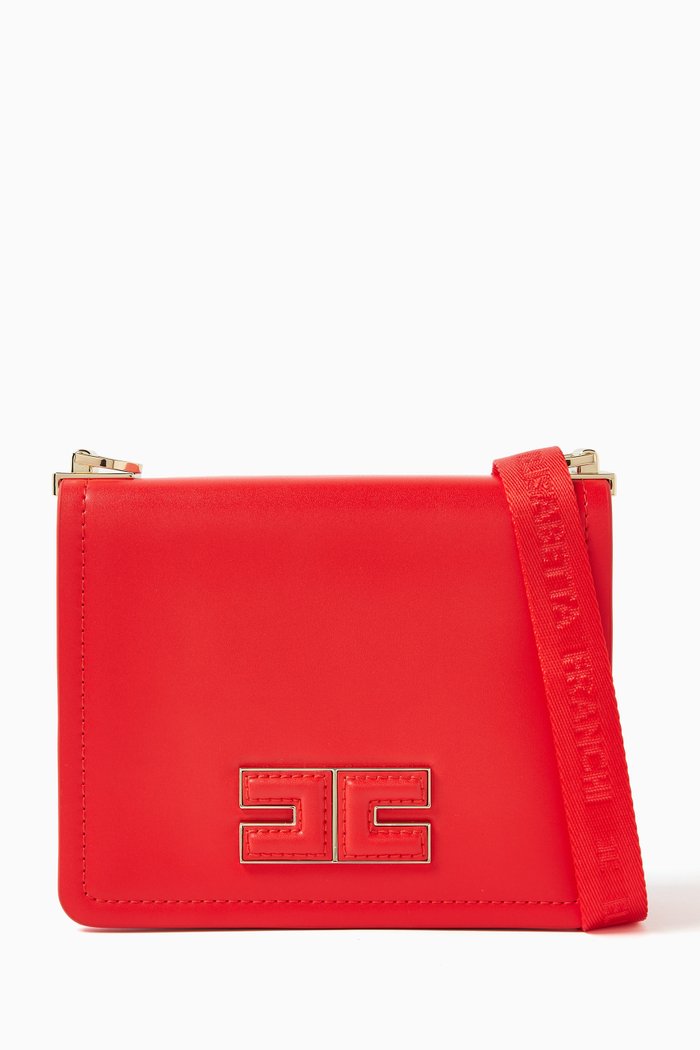 

Mini EF Chain Shoulder Bag in Faux Leather, Green