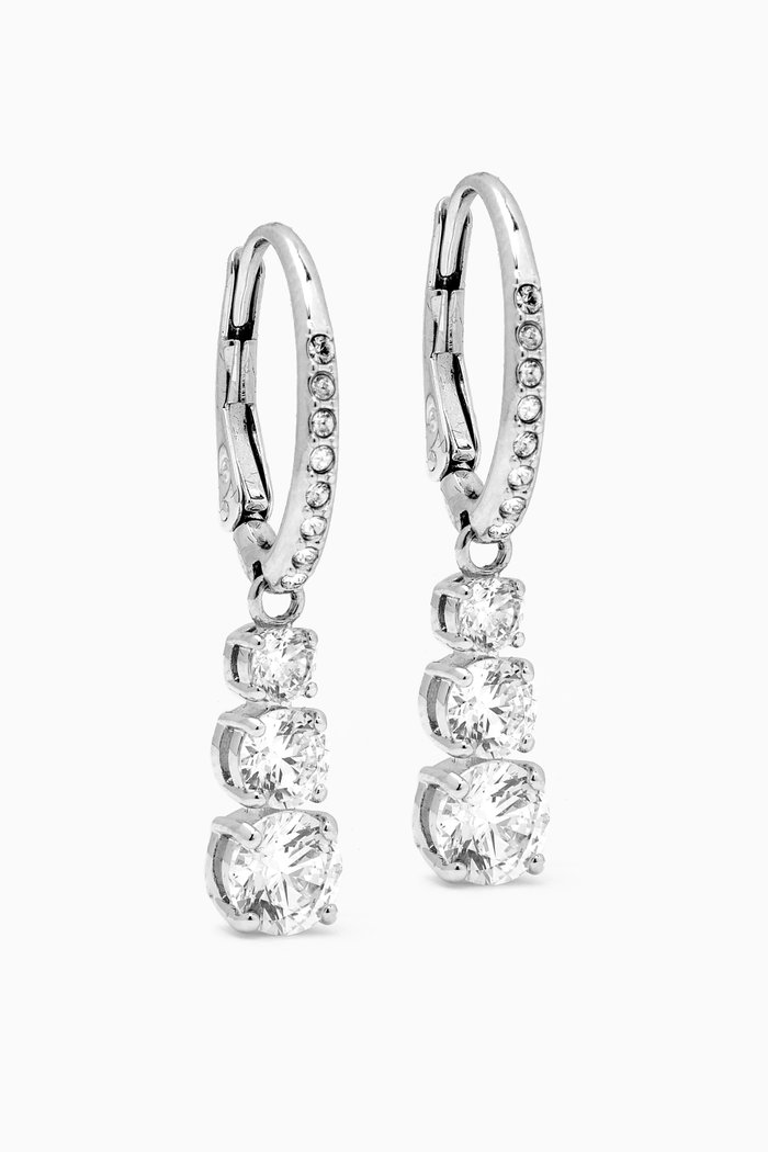

Attract Trilogy Round Pierced Earrings in Rhodium-plated Metal, Silver