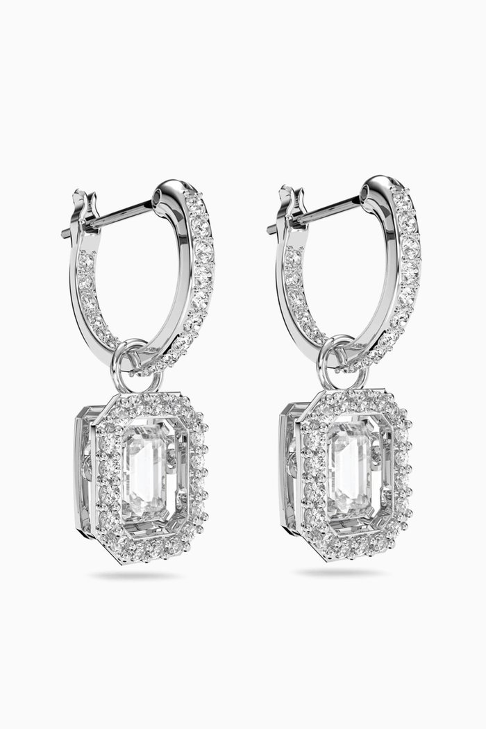 

Millenia Drop Earrings in Rhodium-plated Metal, White