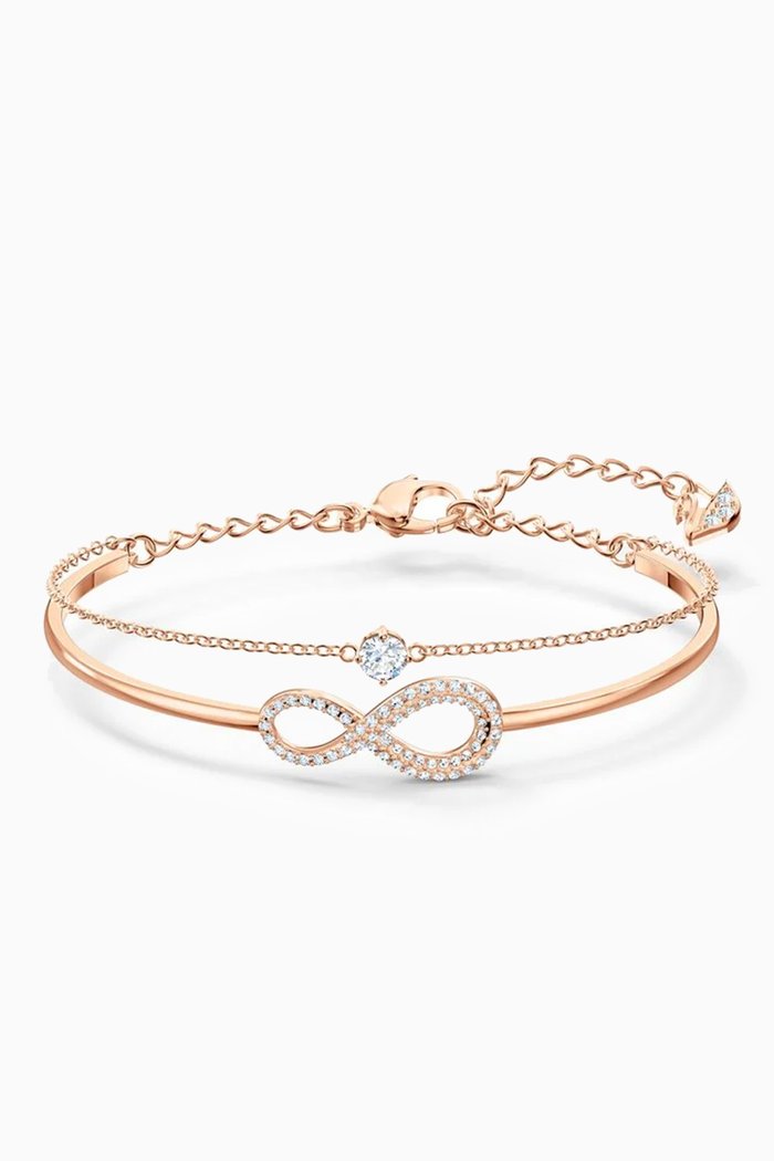 

Swarovski Infinity Bangle in Rose-gold Plated Metal