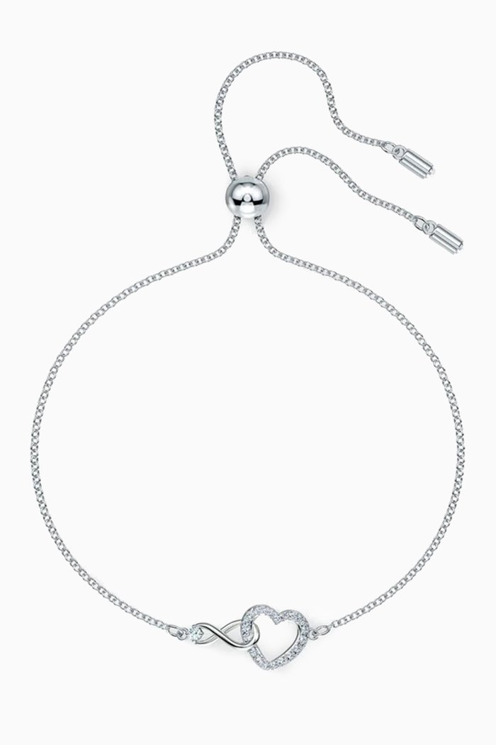 Swarovski Infinity Heart Bracelet in Rhodium-plated Metal, Silver