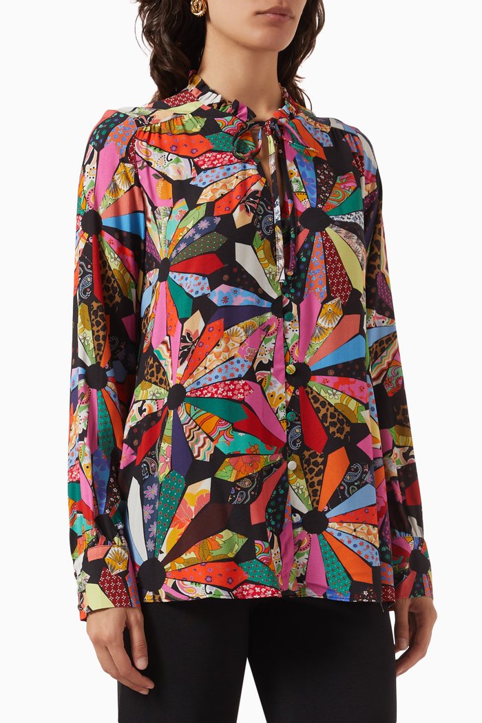 

Patchwork Jolene Shirt in Ecovero-viscose, Multicolour