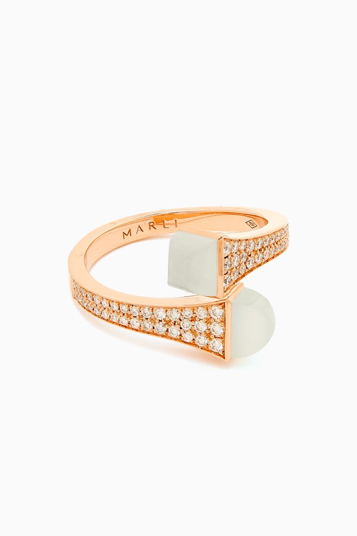 

Cleo Diamond & Moonstone Midi Ring in 18kt Rose Gold