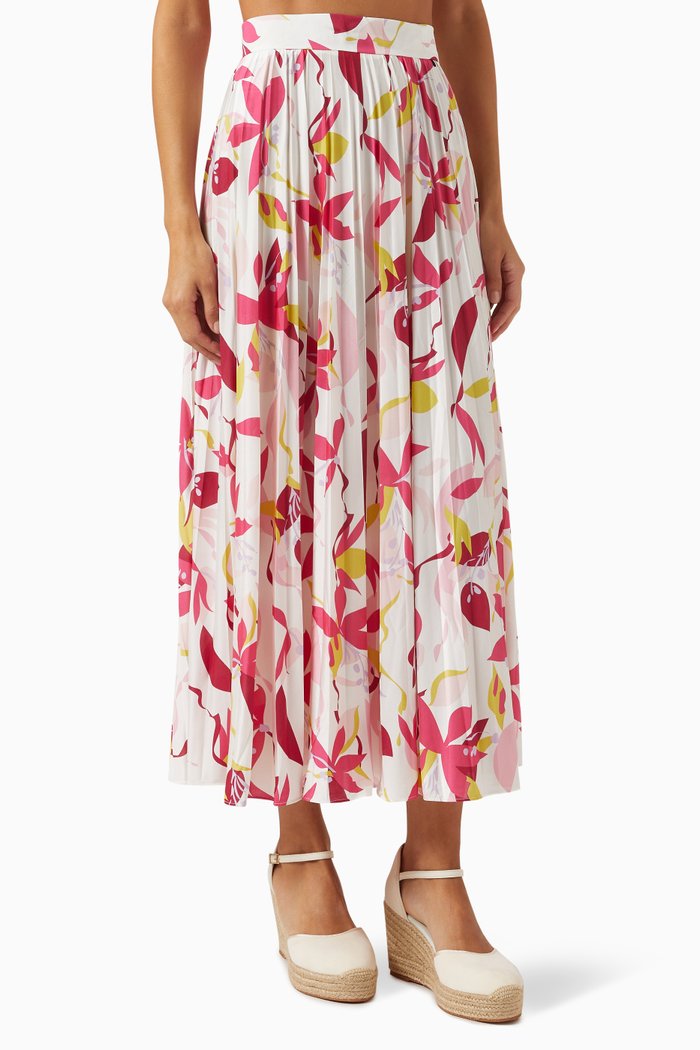 

Printed Skirt in Plissé, Multicolour
