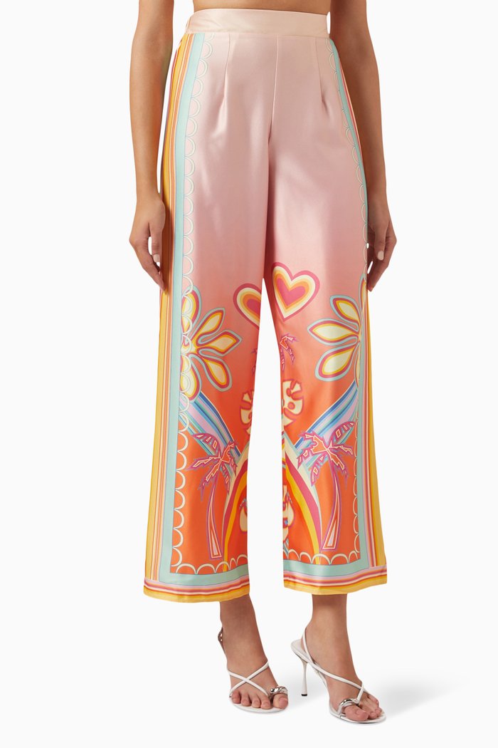 

Amelie Wide-leg Pants in Satin, Multicolour