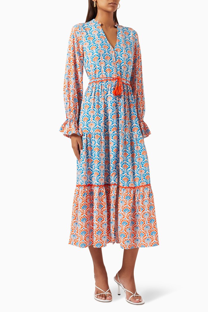 

Deco Palm Leonie Midi Dress in Lace, Multicolour