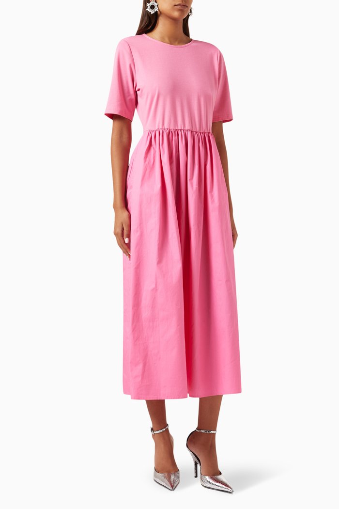 

Grace Midi Dress in Satin-viscose, Pink