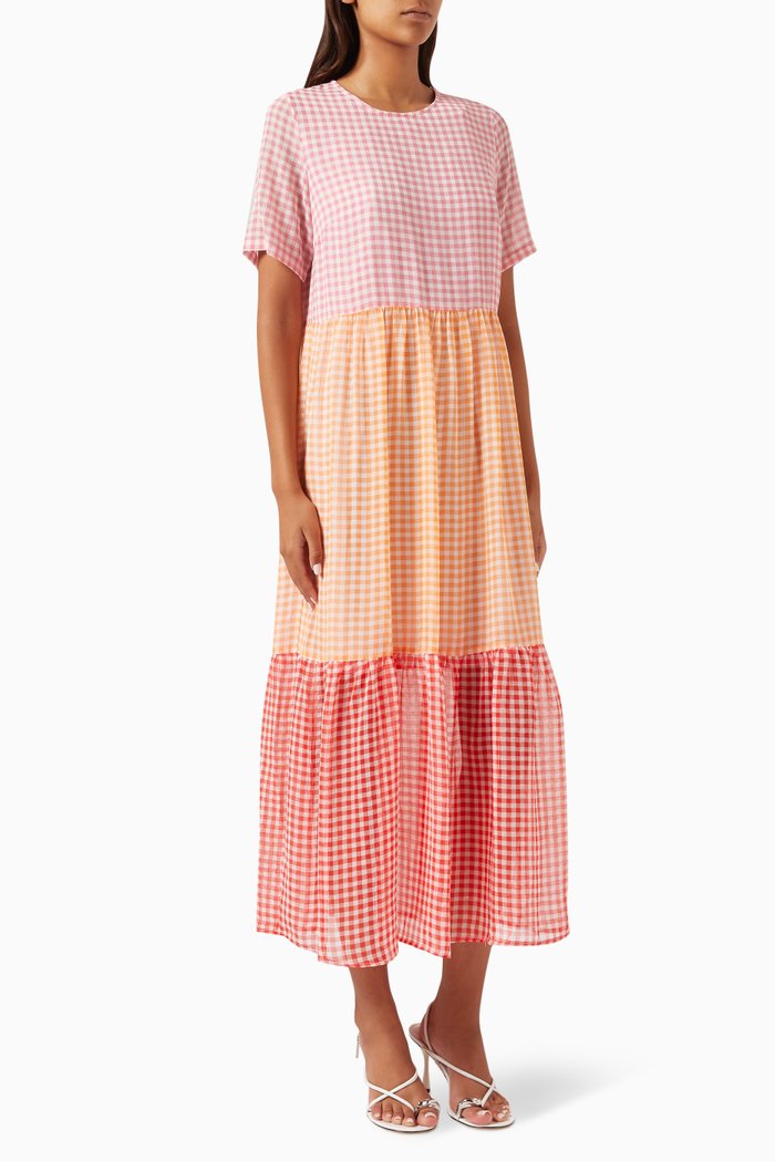 

Summer Check Dress in Poplin, Multicolour