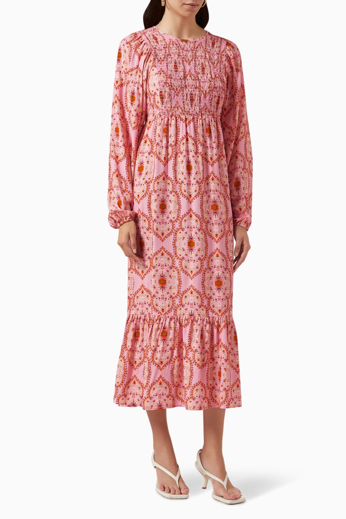 

Florence Letty Midi Dress in Ecovero-viscose, Pink