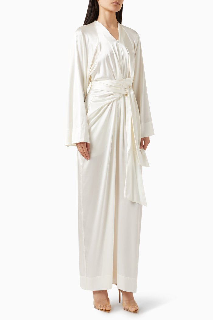 

Camila Jumpsuit in Satin, White